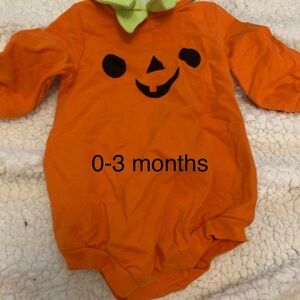 Orange Pumpkin Baby Onesie